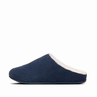 Fitflop Women's CHRISSIE Shearling Slippers - Navy, GO2760941